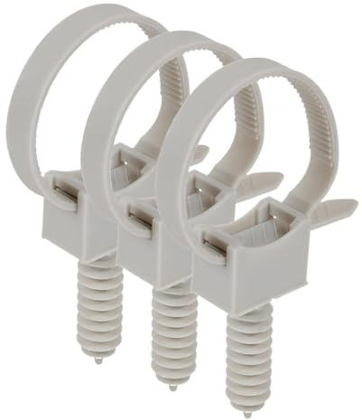 Collier électricien à embase | Collier plastique serrage | Attache de câble | Serre câble à embase | 20 Colliers avec embases et chevilles Gris | Debflex (Lot de 3)