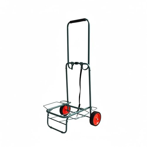 Relaxdays Transportwagen, klappbar, gepolsterter Griff, 2 Gummiräder, grün | Spanngurte, bis 35 kg, kleine Transportkarre