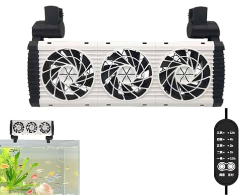 Ventilador Enfriador para Acuario - Función Temporizador 5 Velocidades de Aire,Enfriador Silencioso de Acuario - para Hogar Oficina en Casa Apartamento Residencia Estudio Cafetería Dormitorio