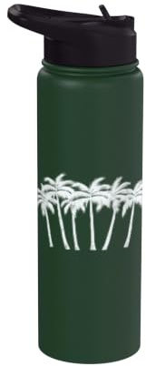Tropical Palm Tree Silhouette Vintage Style Stainless Steel Insulated Water Bottle