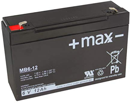 Kompatibler Accu NP 12-6 6V 12Ah wie 10Ah AGM Blei Akku wartungsfrei Batterie