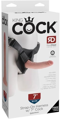 King Cock Strap-On-Harness with 7 Cock, Light, 7 Zoll