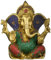 Aone Indien 27,9 cm Große Ganesh Statue türkis Erfolg Skulptur Elefant Gott Figur lang Ohr Messing vinayak Ganesha + Cash Umschlag (10 Stück)