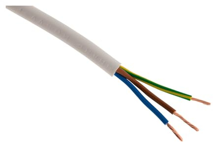 Zenitech - Cavo di alimentazione elettrica H05VV-F 3G2,5mm² bianco - 5m