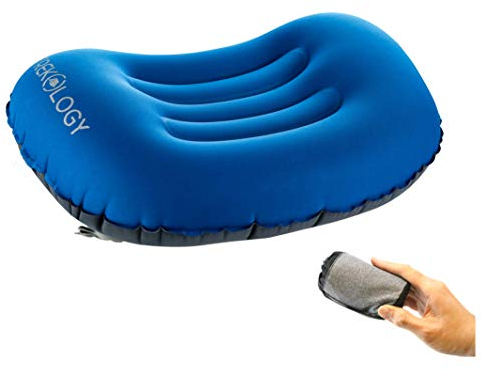 TREKOLOGY Ultralight Inflating Travel/Camping Pillows - Compressible, Compact, Inflatable, Comfortable, Ergonomic Pillow for Neck & Lumbar Support and a Good Night Sleep while Camp, Backpacking