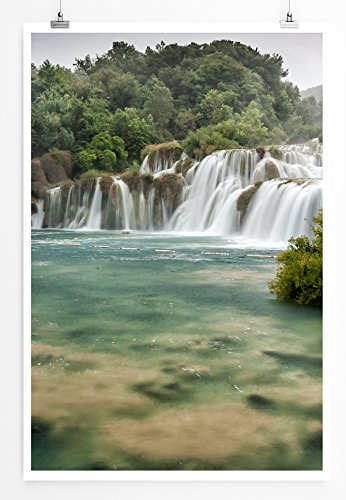 Eau Zone Bilder - Landschaft Natur – Wasserfälle am Krka Fluss Dalmatia Kroatien- Leinwand Kunstdrucke Wandbilder aus Deutschland