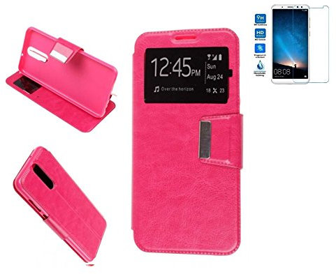 Todobarato24h Funda Libro Ventana Rosa Compatible con Huawei Mate 10 Lite (5.9) + Protector de Cristal Templado