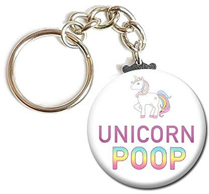 Porte Clés Chaînette 3,8 centimètres Unicorn Poop Idée Cadeau Accessoire Humour Licorne Pipi Caca Arc en Ciel Kawaii