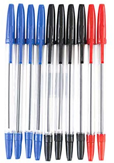 Tiger Ballpoint Pens, Black, Blue and Red [Pack of 20]