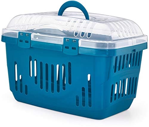 Cat Centre Transportbox Katze Open Top Katzentransportbox Katzenkorb Katzenbox Transportbehälter Blau 49 x 34 x 32 cm