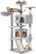 Yaheetech Rascador para Gatos 146 cm Árbol para Gatos Medinos Castillo Juego de Gato Gatitos Mascotas, con Alfombra Rascadora Gris Claro