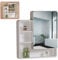 Wandspiegelschrank Wandschrank Mit Runden Ecken Massivholz-Badezimmerspiegelschrank Toilettenschrank (Color : Weiß, Size : 70 * 14 * 80cm)
