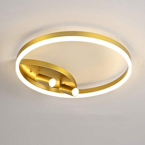 QJUZO Deckenleuchte Schlafzimmer LED, 30W Ring Deckenstrahler Goldene Deckenleuchte Für Wohnzimmer, 2X6w Deckenspot Drehbarer, Innen Deckenbeleuchtung Für Küche Lounge Showroom Beleuchtung,Dimmable