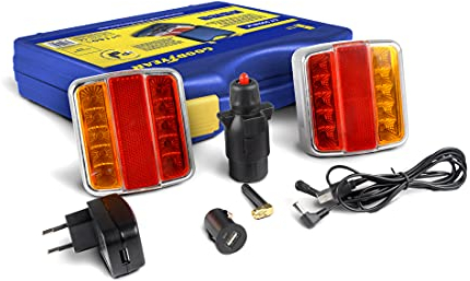 Goodyear Kabelloses LED-Rücklicht für Anhänger, Bluetooth, magnetische Befestigung, Autonomie 10 h, 4 Funktionen: Position, Bremse, Blinker, Nummernschild, 12 V