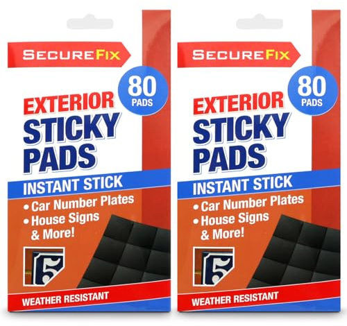 SOL 160pk Exterior Sticky Pads – 2x2cm Heavy Duty Double-Sided Adhesive Mounting Pads – Strong, Weatherproof, and Versatile for DIY Projects, Home, Office, Car, Wall Fixing, and Outdoor Applications