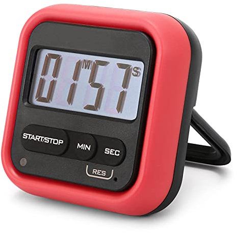 Lixada Stoppuhr Großes LCD Count-Up oder Countdown-Timer Digitale Stoppuhr Magnetische Rückseite mit lautem Alarm zum Küchentimer Kochen Dusche Badezimmer Klassenzimmer
