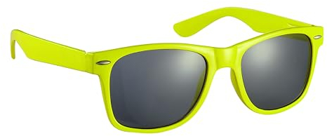 Komonee Neon Yellow Drifter Sunglasses Classic Style Retro Sun Shades Eye Glasses UV400 Protection Unisex For Men Women Golf Cycling Sports Fishing Travel