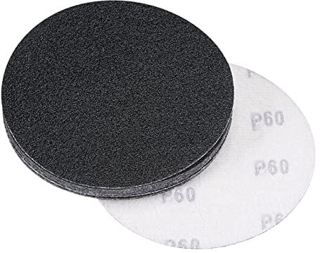 sourcing map 5 Inch Sanding Disc 60 Grit Hook and Loop Wet Dry Usable Silicon Carbide C-Weight Backing Sandpaper for Orbital Sander 10Pcs