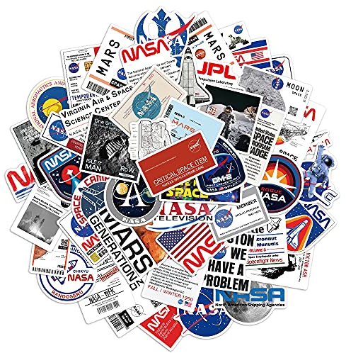 LYunMu [50 Stück] NASA Space Explorer Aufkleber,Galaxy,Astronaut, Raumfahrt,Universum,Planet,Sticker Set Vinyl-Aufkleber für Wasserflasche,Laptop,Skateboard,Gepäck