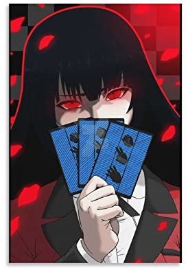 Kakegurui Anime-Poster Yumeko Leinwand-Kunstposter und Wandkunstdruck, modernes Familien-Schlafzimmer, Dekor-Poster, 60 x 90 cm