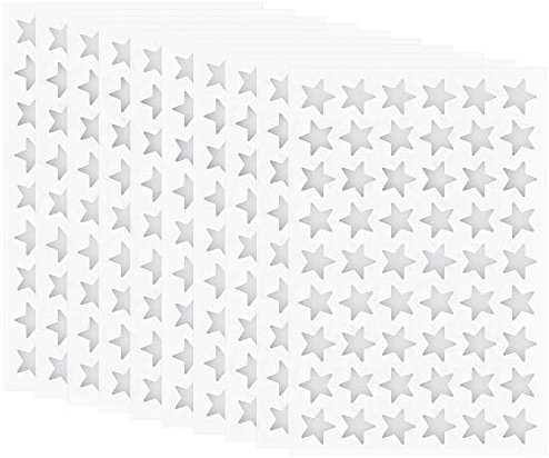 Hybsk 13 mm Folien-Stern-Metallic-Aufkleber, Belohnungstabellen, Stern, silberfarben, 540 Stück