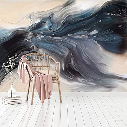 Fototapete 3D Effekt Abstraktes Dunkelblaues Fließendes Wasser Tapeten 3D Effekt Vliestapete Wohnzimmer Schlafzimmer Wandbilder Wanddeko