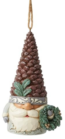 Jim Shore Figuren - Woodland Gnome Kiefernzapfen Hut Ornament - 11,5cm hoch