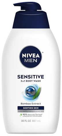 NIVEA MEN Sensitive 3-in-1 Body Wash with Bamboo Extract, 30 FL OZ