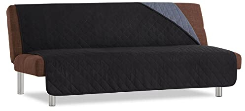 Lanovenanube Mallorca Click-Klack-Sofabezug, gepolstert, praktisch, wendbar, 170 cm, Schwarz C11