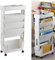 KKPW Bewegliches Bücherregal, drehbares, abnehmbares mobiles Bücherregal für Zuhause (weiß)