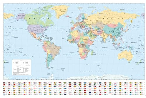 GB eye Harper Collins World Map 61 x 91,5 cm / 24,2 x 35,8 Zoll Maxi-Poster – Gerollt geliefert – Kunstposter – Wandposter – Poster & Drucke