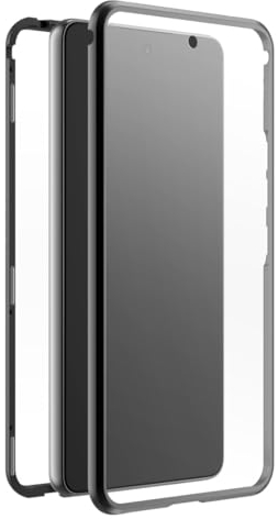 Black Rock - Hülle 360 Grad Glass Case Passend für Samsung Galaxy A54 5G I Handyhülle, Magnet Verschluss, Cover (Transparent mit schwarzem Rahmen)