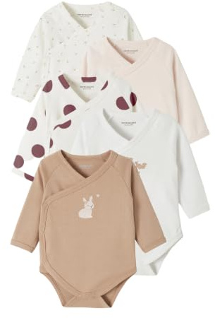 Vertbaudet 5er-Pack Baby Wickelbodys, lange Ärmel Oeko-Tex pudrig rosa 71