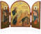 NKlaus Christus auf dem Ölberg Ikone Triptychon Holz 25x16cm Christlich 13817
