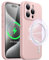 JETech Magnetic Silicone Case for iPhone 15 Pro Max 6.7-Inch, Compatible with MagSafe, Phone Cover with Camera Lens Full Protection (Pink)
