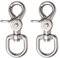 UFURMATE Swivel Clip, 2Pcs 316 Stainless Steel Leash Swivel Snap Hooks Locking Dog Leash Buckle Quick Release Buckles 360 Degree Swivel Clips for Dog Walking Camping Hiking (Silver, 17mm Ring)