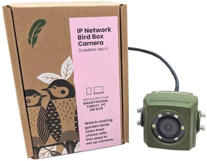 Green Feathers Wired Network Bird Box & Wildlife HD Camera PoE Version (Camera Only)