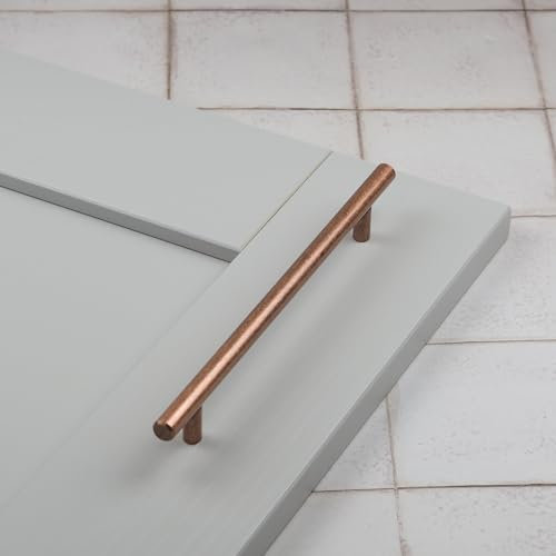 Antique Copper Kitchen Cupboard Handle 192mm Hole Centre 10 Pack T Bar Cabinet Drawer Pull