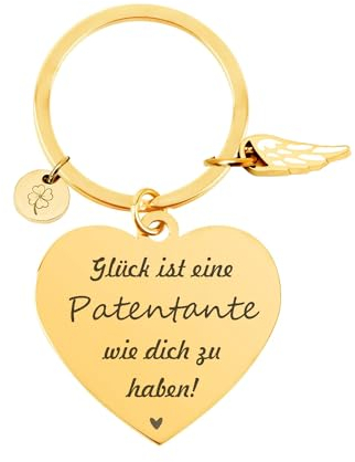 Alethron Schlüsselanhänger Patentante Fragen, Geschenk Patentante, Willst du Meine Patentante Sein, Taufpatin Fragen, Möchtest du Meine Patentante Werden, Beste Patentante Geschenk Geburtstag