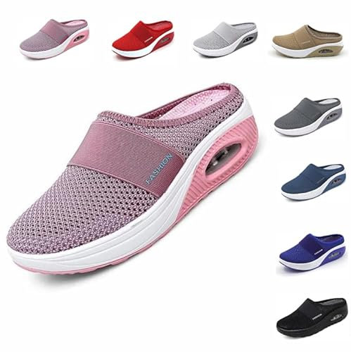 Chaussures de marche pour diabétique Femme Chaussures de Marche à Enfiler à Coussin d'air Chaussures respirantes décontractées à enfiler avec coussin d'air Femmes Chaussures de Randonnée Orthopédiques