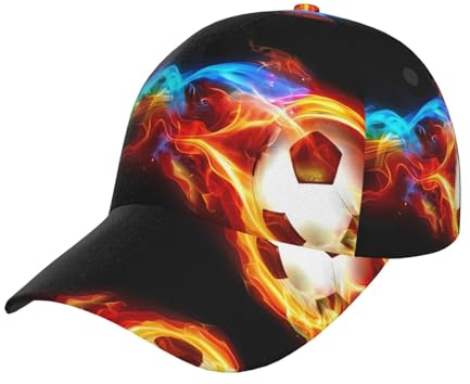 Klassische Baseballkappe Yin Yang Sky – modisch und atmungsaktiv, perfekt für Sport, Outdoor-Aktivitäten und Urlaub, Fire Dragon Roll Soccer, One size