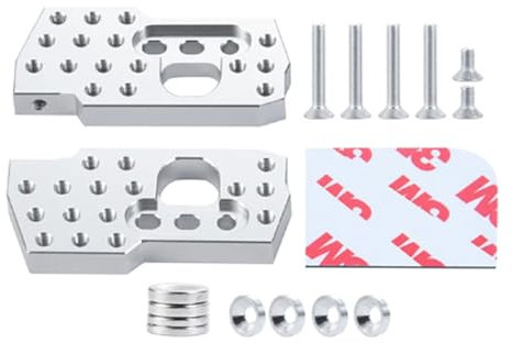 QOKLIYUI 2 stücke 1/10 Aluminium Legierung Stoßdämpfer Halterung Für Wraith Crawler Stetige RC Auto Zubehör Ersatz Teile RC Upgrade Teil, Silber