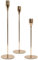 Intirilife Chandelier 3 Set en métal rose doré de différentes tailles-Porte-bougie pour bougies tige Haut Stand de bougie 33/28/23cm Vintage Porte-bougie pour dîner à la lumière des bougies Décoration