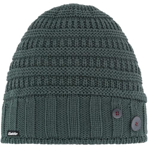 Eisbär Cullen Oversize Beanie Strickmütze Mütze Oversize-Mütze Skimütze Wintermütze Wollmütze Damen/Herren - Made in Italy Long mit Futter, Futter Winter Herbst-Winter - One Size Petrol