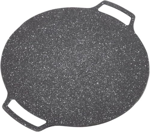 XKONG Koreanische Grillpfanne, 34 cm Eisen mit Antihaftbeschichtung, Backen, multifunktionale Herdplatte für Fleisch, Pfannkuchen, Rippenblech auf Heizofen für Zuhause