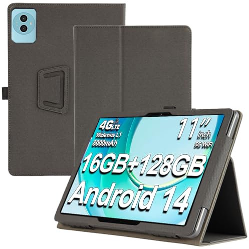 Haofun Funda Compatible con TECLAST P50/P50S, Cover PU Protector con Soporte Multiángulo, Ultra Delgada Anti-Caída Case con Correa para la Muñeca (Negro)