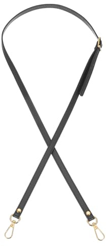 PATIKIL Schulterriemen Leder Ersatz 1.2x120cm Handtaschengurt PU Verstellbarer Schulter Crossbody Ersatzgurt mit goldenen Hardware für Handtaschen Schultertasche, Schwarz