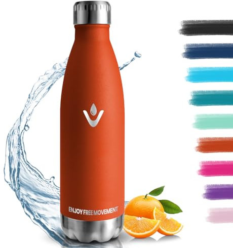 Trinkflasche Edelstahl - 750ml - Thermosflasche, BPA-Frei, Trinkflasche Sport - Auslaufsicher Wasserflasche, Trinkflasche Kohlensäure Geeignet, Edelstahl Flasche, Thermoskanne für Fitness, Fahrrad