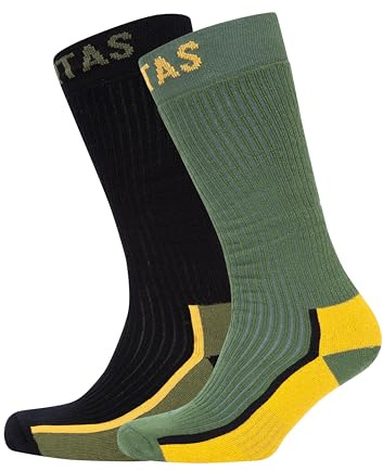 Navitas Coolmax Boot Socks for Men & Women, 2-Pack Moisture Wicking Walking Socks, Cushioned Thermal Breathable Work & Fishing Boot Socks, Size UK 7-11
