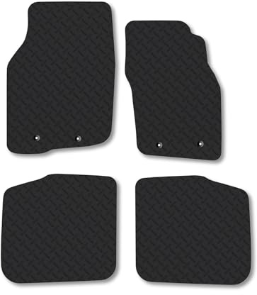 Volvo S40 (1996-2004) Heavy Duty Thick Rubber Car Mats Accessories Tailored Fit Front Rear Set Compatible Accessory Waterproof Durable Non-Slip 5mm Full Coverage Protection with Clips